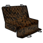 Dark Brown Western Damask Print Pet Car Back Seat Cover