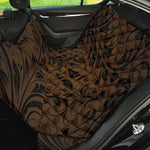 Dark Brown Western Damask Print Pet Car Back Seat Cover