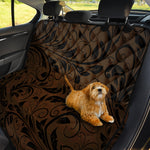 Dark Brown Western Damask Print Pet Car Back Seat Cover