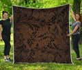 Dark Brown Western Damask Print Quilt