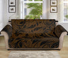 Dark Brown Western Damask Print Sofa Protector