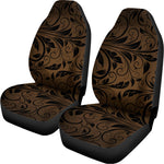 Dark Brown Western Damask Print Universal Fit Car Seat Covers