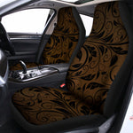 Dark Brown Western Damask Print Universal Fit Car Seat Covers