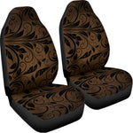 Dark Brown Western Damask Print Universal Fit Car Seat Covers