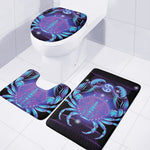Dark Cancer Zodiac Sign Print 3 Piece Bath Mat Set