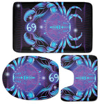 Dark Cancer Zodiac Sign Print 3 Piece Bath Mat Set