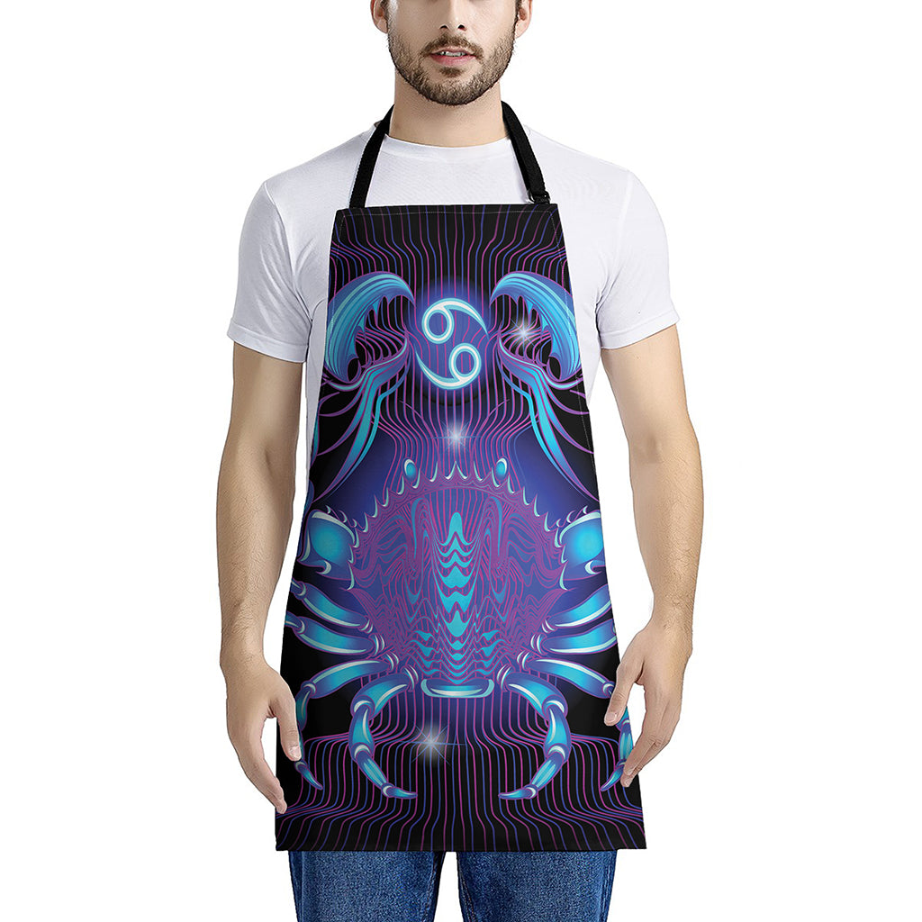 Dark Cancer Zodiac Sign Print Apron