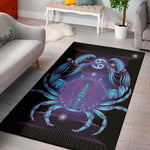 Dark Cancer Zodiac Sign Print Area Rug