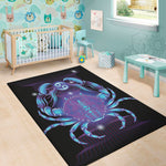 Dark Cancer Zodiac Sign Print Area Rug