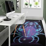 Dark Cancer Zodiac Sign Print Area Rug