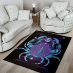 Dark Cancer Zodiac Sign Print Area Rug