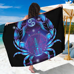 Dark Cancer Zodiac Sign Print Beach Sarong Wrap