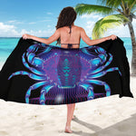 Dark Cancer Zodiac Sign Print Beach Sarong Wrap
