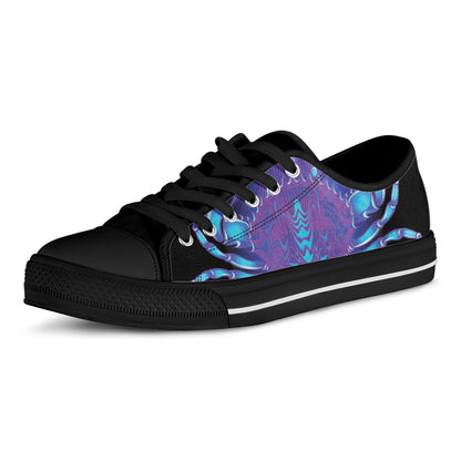Dark Cancer Zodiac Sign Print Black Low Top Shoes 