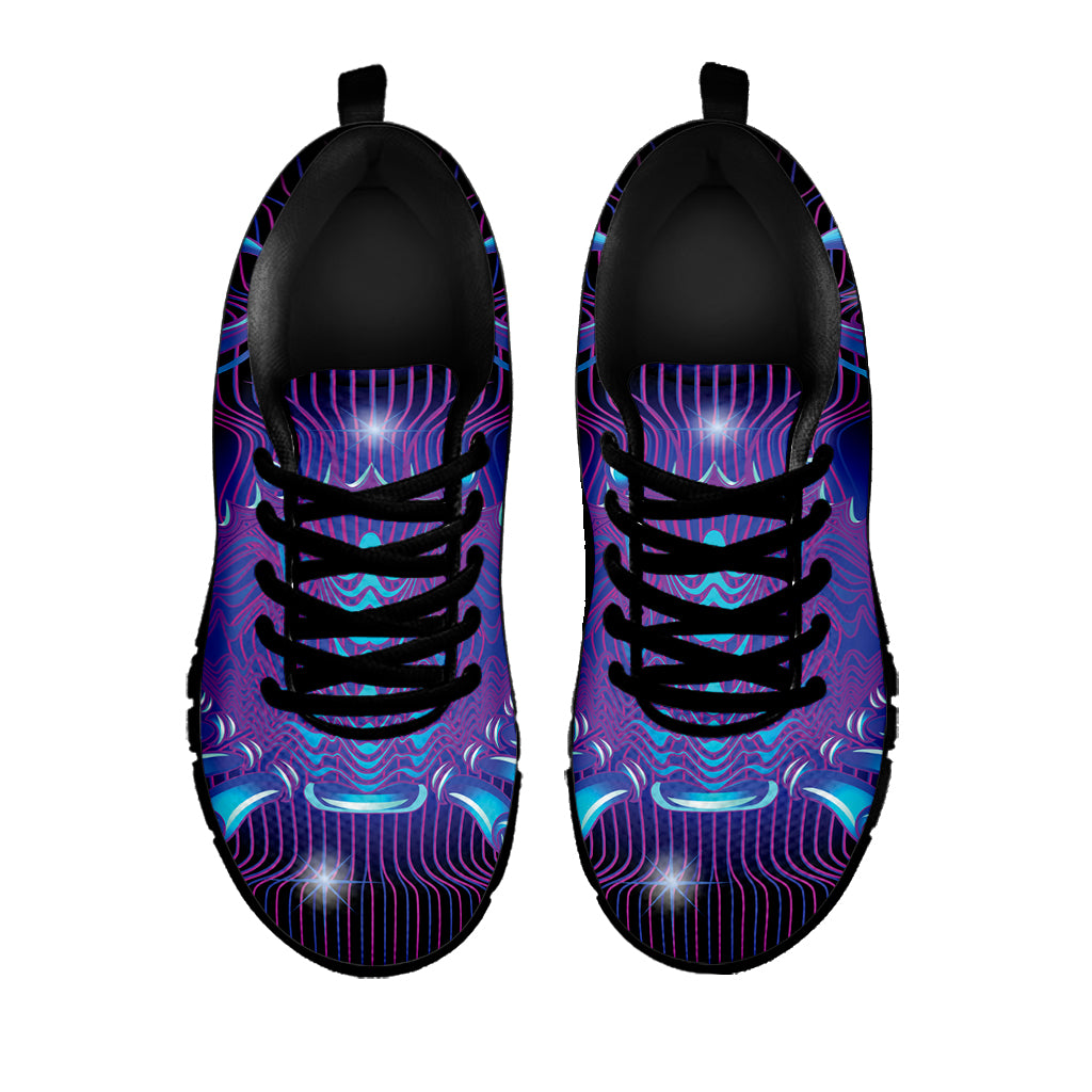 Dark Cancer Zodiac Sign Print Black Sneakers