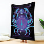 Dark Cancer Zodiac Sign Print Blanket