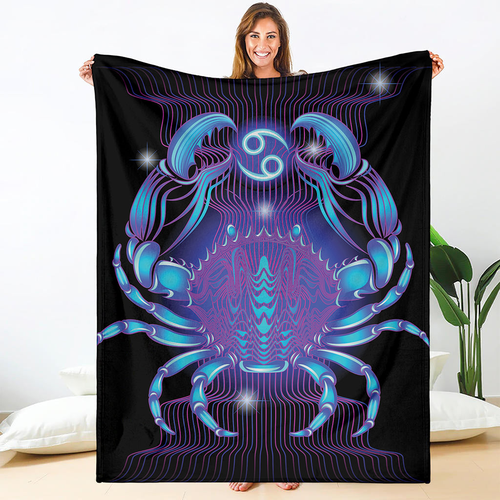 Dark Cancer Zodiac Sign Print Blanket