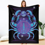 Dark Cancer Zodiac Sign Print Blanket