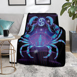 Dark Cancer Zodiac Sign Print Blanket