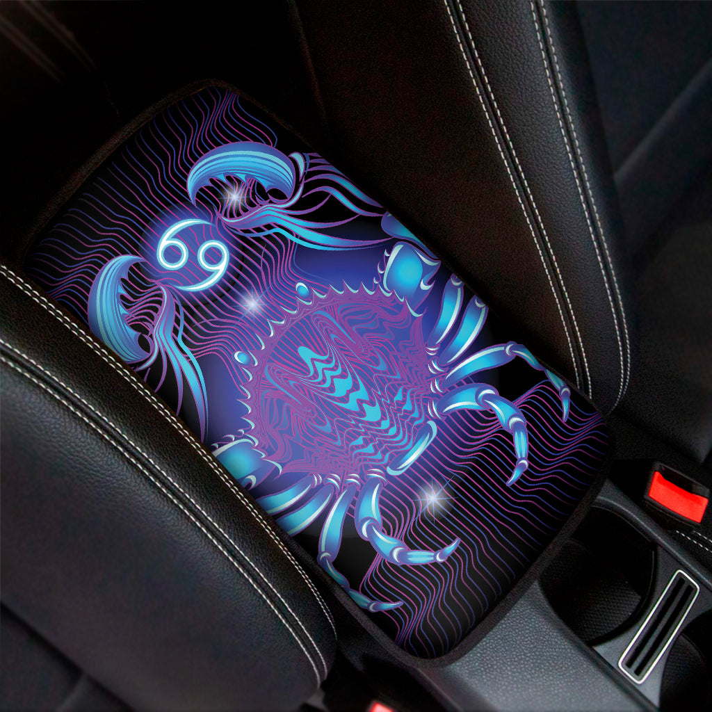Dark Cancer Zodiac Sign Print Car Center Console Cover