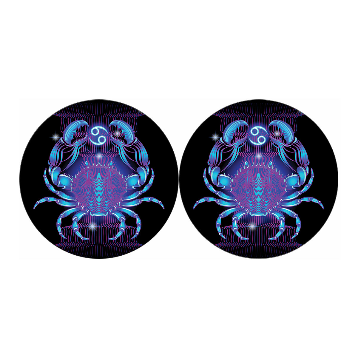 Dark Cancer Zodiac Sign Print Car Coasters