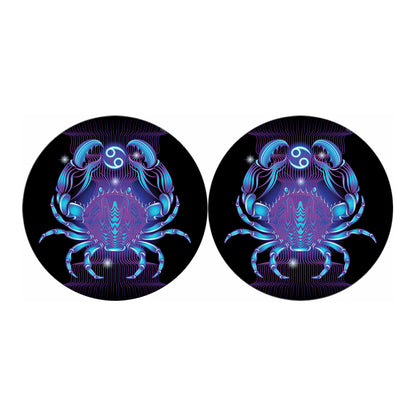 Dark Cancer Zodiac Sign Print Car Coasters