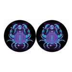 Dark Cancer Zodiac Sign Print Car Coasters
