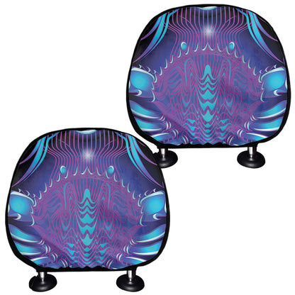 Dark Cancer Zodiac Sign Print Car Headrest Covers