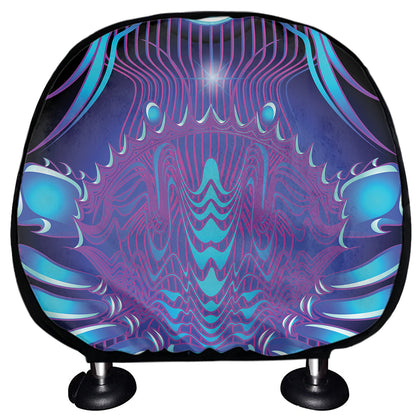 Dark Cancer Zodiac Sign Print Car Headrest Covers