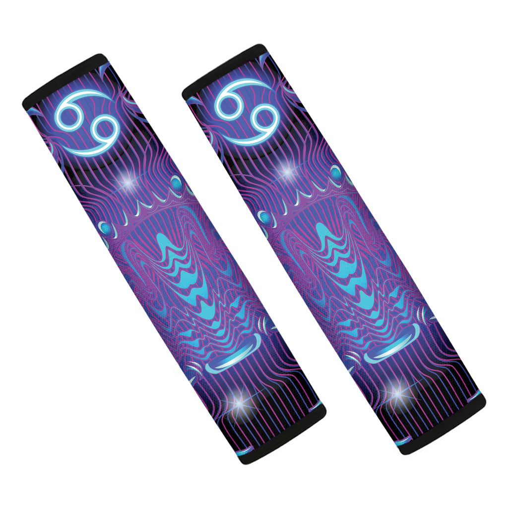 Dark Cancer Zodiac Sign Print Car Seat Belt Covers