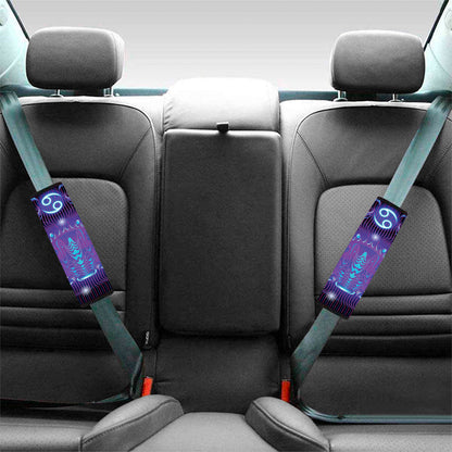 Dark Cancer Zodiac Sign Print Car Seat Belt Covers