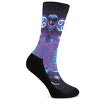Dark Cancer Zodiac Sign Print Crew Socks