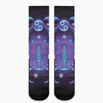 Dark Cancer Zodiac Sign Print Crew Socks