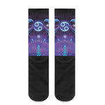 Dark Cancer Zodiac Sign Print Crew Socks