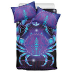 Dark Cancer Zodiac Sign Print Duvet Cover Bedding Set