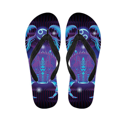 Dark Cancer Zodiac Sign Print Flip Flops