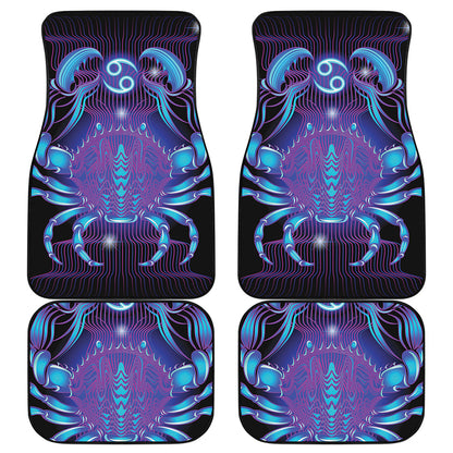 Dark Cancer Zodiac Sign Print Front and Back Car Floor Mats