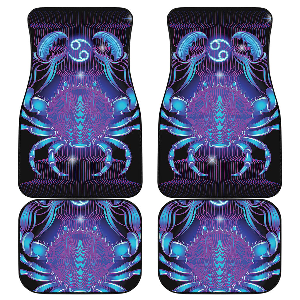 Dark Cancer Zodiac Sign Print Front and Back Car Floor Mats