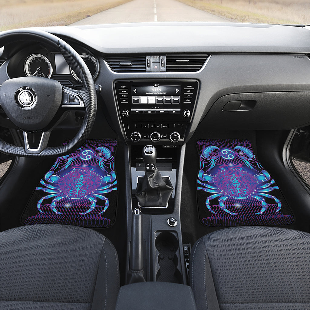 Dark Cancer Zodiac Sign Print Front and Back Car Floor Mats