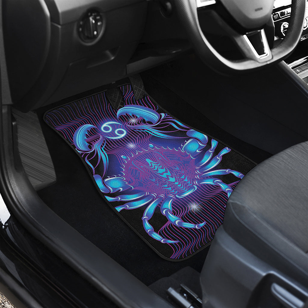Dark Cancer Zodiac Sign Print Front and Back Car Floor Mats