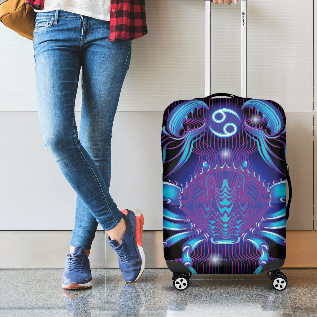 Dark Cancer Zodiac Sign Print Luggage Cover