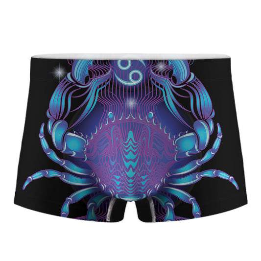 Dark Cancer Zodiac Sign Print Men's Boxer Briefs