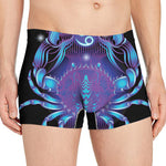 Dark Cancer Zodiac Sign Print Men's Boxer Briefs