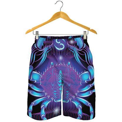 Dark Cancer Zodiac Sign Print Men's Shorts