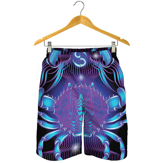 Dark Cancer Zodiac Sign Print Men's Shorts