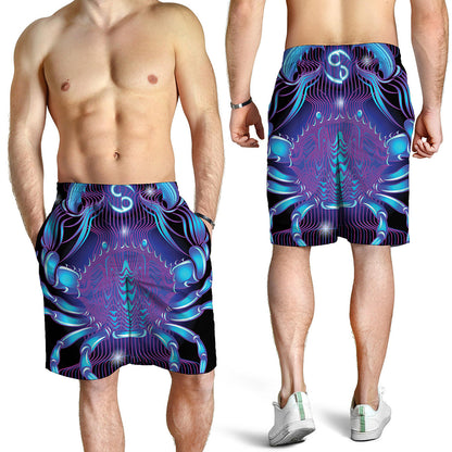 Dark Cancer Zodiac Sign Print Men's Shorts