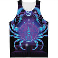 Dark Cancer Zodiac Sign Print Men's Tank Top
