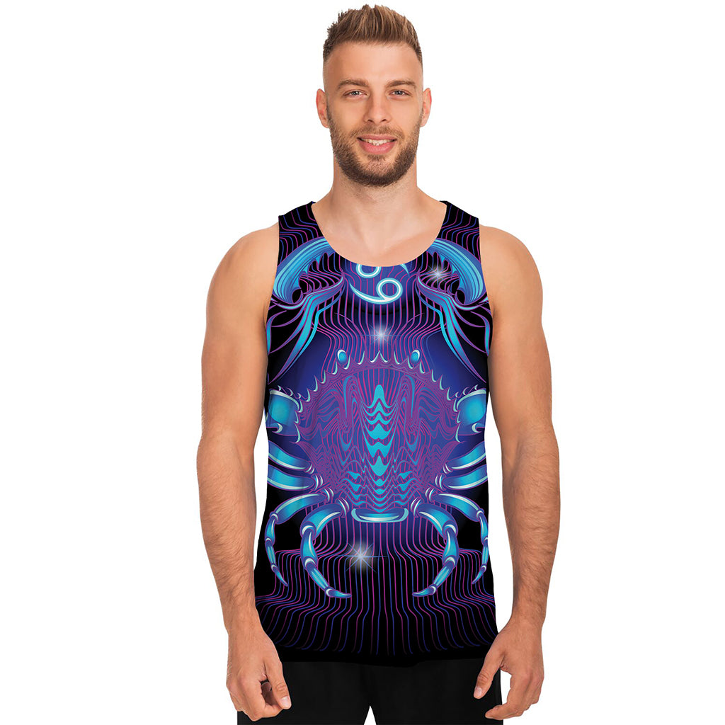 Dark Cancer Zodiac Sign Print Men's Tank Top