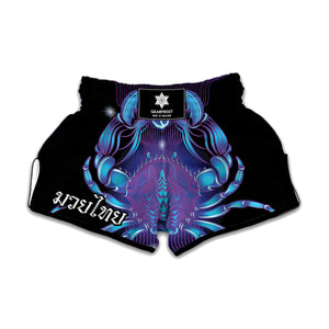 Dark Cancer Zodiac Sign Print Muay Thai Boxing Shorts