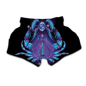 Dark Cancer Zodiac Sign Print Muay Thai Boxing Shorts